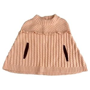 Janie and Jack Pink Knit Sweater Poncho Cape Size 6-12 Months